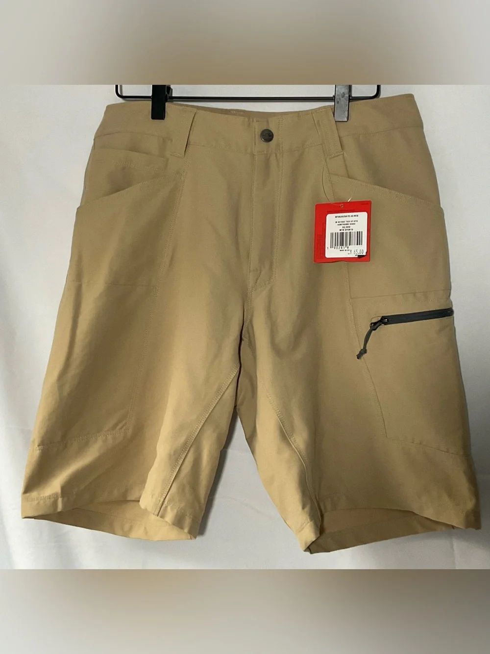 The North Face Men's Khaki Cargo Shorts with Zip Pocket Sz 32